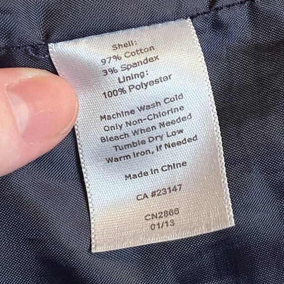 Talbots Navy White Rope Knot Pattern Cotton Stretch Mini Skirt Size 8P - Picture 5 of 9